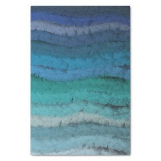 Coastal Beach Salty Waves On Black  Tissue Paper