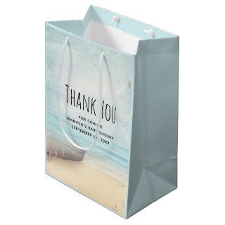 Coastal Beach Scene Nautical Theme Party Thanks Medium Gift Bag