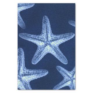 coastal chic beach rustic nautical blue starfish tissue paper