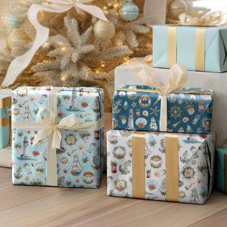 Coastal Christmas Nautical Patterns  Sheets