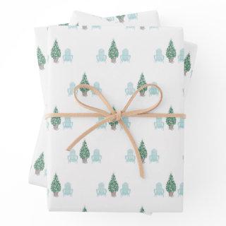 Coastal Christmas Seashell Tree Adirondack Chairs  Sheets