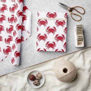 Coastal Red Crab Pattern On White