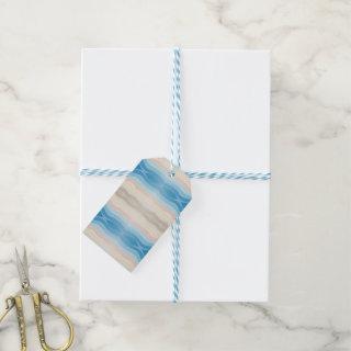 Coastal Shoreline Salty Wavy Repeat Pattern  Gift Tags