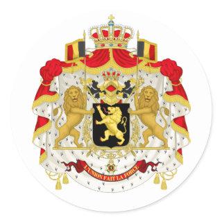 Coat of Arms of Belgium Classic Round Sticker