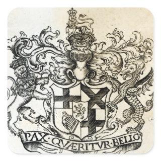 Coat of arms of Oliver Cromwell Square Sticker