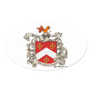 Coat of Arms of Richard Arnold of Dorset, England Oval Sticker