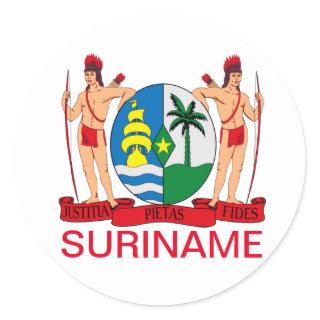Coat of Arms of Suriname Classic Round Sticker