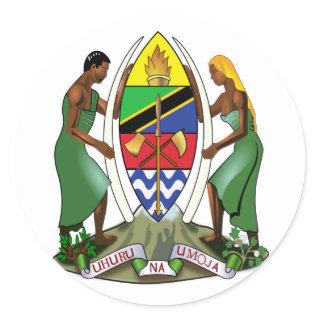Coat of arms of Tanzania Classic Round Sticker