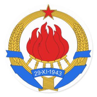 Coat of Arms of Yugoslavia (1945-1992) Classic Round Sticker