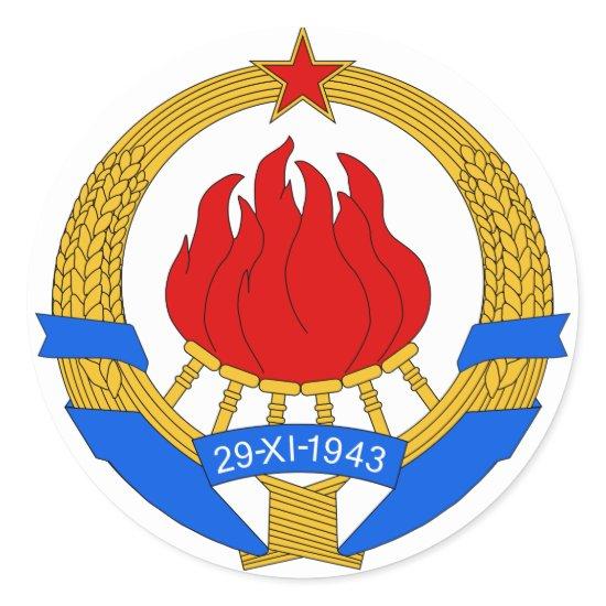 Coat of Arms of Yugoslavia (1945-1992) Classic Round Sticker