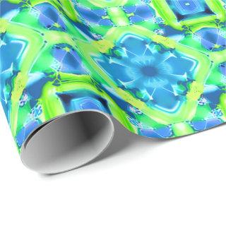 Cobalt Blue and Lime Green Tie Dye Pattern