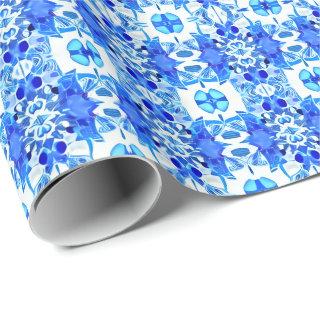 Cobalt Blue and White Batik Tile Pattern