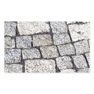 Cobblestones of a street in detail rectangular sticker