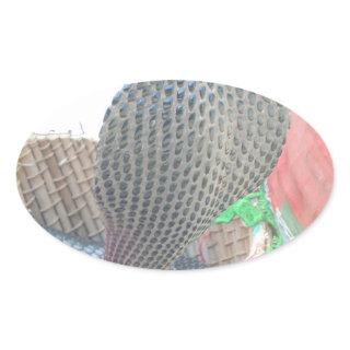 Cobra in Basket Art Print Oval Sticker
