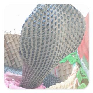 Cobra in Basket Art Print Square Sticker