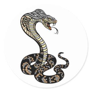 cobra snake classic round sticker