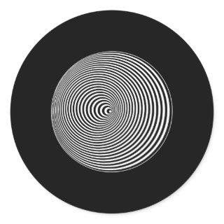 Cocentric Black White Circles Optical Illusion Tri Classic Round Sticker