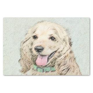 Cocker Spaniel Buff Painting - Original Dog Art Tissue Paper