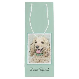 Cocker Spaniel Buff Painting - Original Dog Art Wine Gift Bag