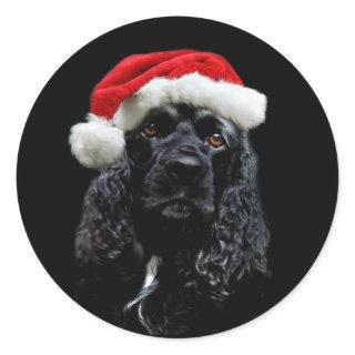 Cocker Spaniel Christmas Classic Round Sticker