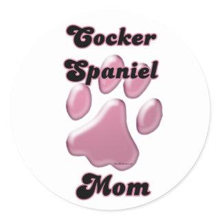 Cocker Spaniel Mom Pink Pawprint  - Sticker