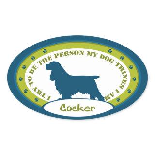 COCKER SPANIEL OVAL STICKER