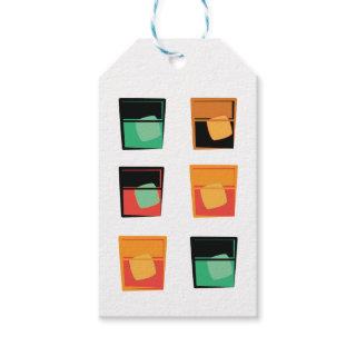 Cocktail/Bourbon Glasses on white - Gift Tags