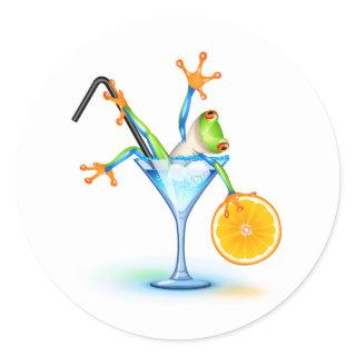 Cocktail Frog Classic Round Sticker