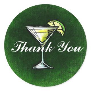 Cocktail Gin and tonic Thank You Classic Round Sticker