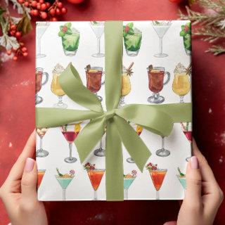 Cocktail Party Holiday Christmas Watercolor