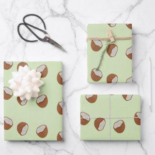 Coconut slices pattern on green  sheets
