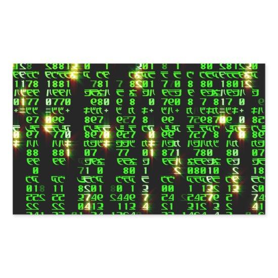 Code matrix rectangular sticker