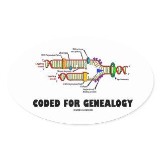 Coded For Genealogy (DNA Replication) Oval Sticker