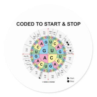 Coded To Start And Stop (Codon Wheel) Classic Round Sticker