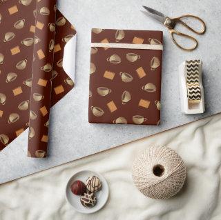 Coffee and Chocolate Biscuits Pattern Brown Food
