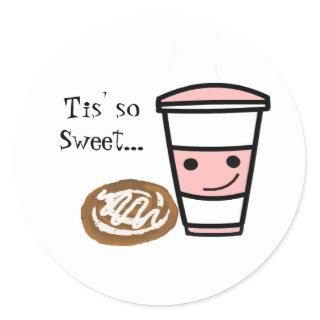 Coffee and Cinnamon Bun Classic Round Sticker