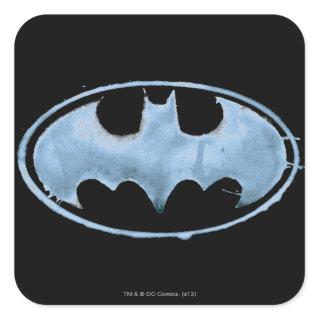 Coffee Bat Symbol - Blue Square Sticker