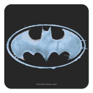 Coffee Bat Symbol - Blue Square Sticker