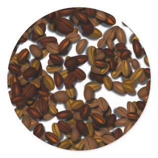 Coffee Beans (Add Background Color) Classic Round Sticker