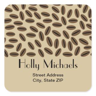 Coffee Beans Address Sticker