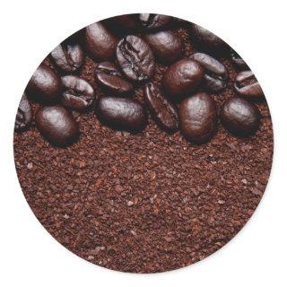 Coffee Beans - Java Bean Customized Templates Classic Round Sticker