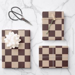 Coffee Brown Checkerboard  Sheets