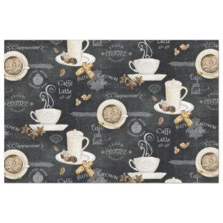 Coffee Cappuccino Mocha Typography Art Decoupage Tissue Paper