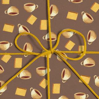Coffee Chocolate Biscuits Pattern Taupe Brown Food