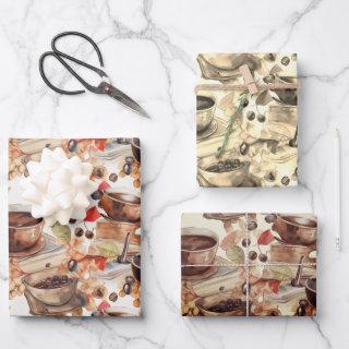 Coffee Espresso watercolor pattern  Sheets