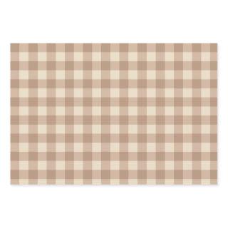 Coffee Esthetic Beige and White Gingham Pattern  Sheets