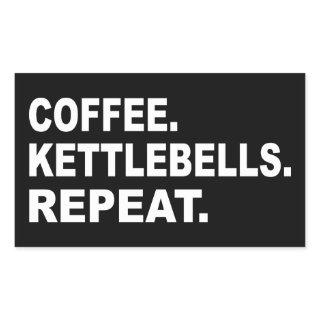 Coffee Kettlebells Repeat Rectangular Sticker