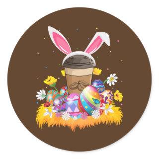 Coffee Lover Easter Egg Funny Coffee Easter Classic Round Sticker