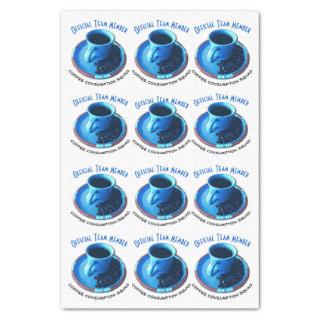 Coffee Lovers Blue Cup and Saucer Repeat Pattern Tissue Paper