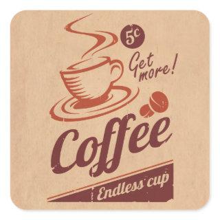 Coffee Square Sticker